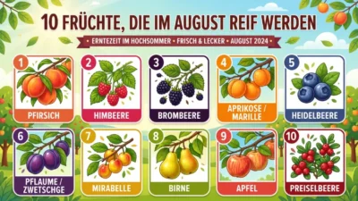 10 Früchte, die im August reif werden