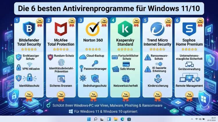 Die 6 besten Antivirenprogramme für Windows 11/10