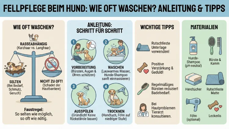 Fellpflege beim Hund: Wie oft waschen? Anleitung & Tipps