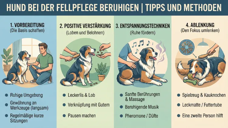 Hund bei der Fellpflege beruhigen | Tipps und Methoden