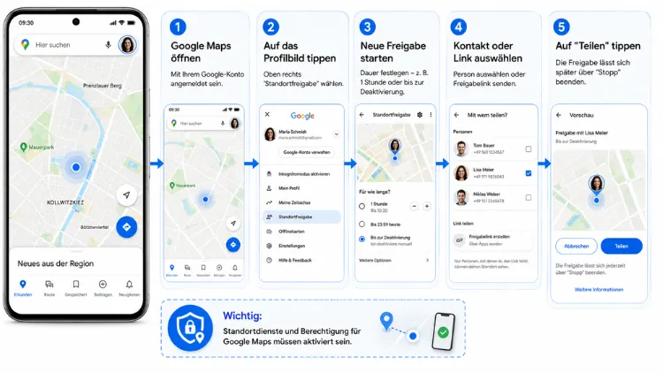 Google Maps: Standort freigeben – Schritt für Schritt erklärt