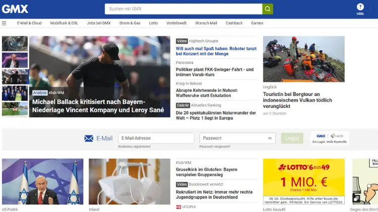 GMX E-Mail-Account Mein Account Postfach Login