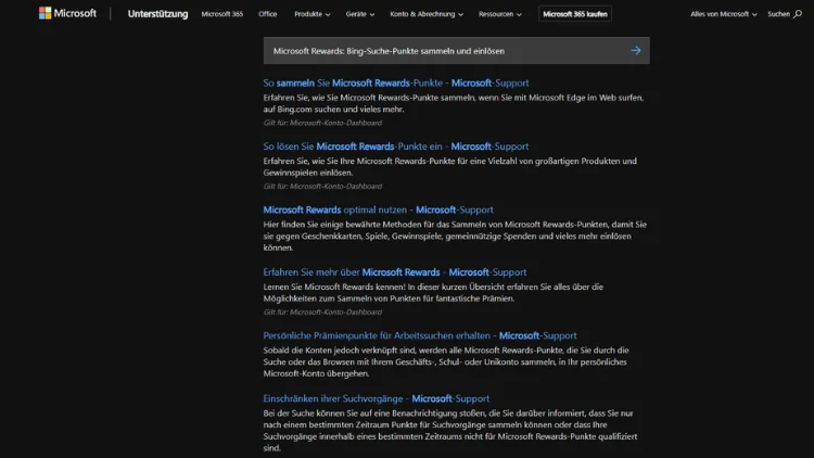 Microsoft Rewards Bing-Suche-Punkte sammeln und einlösen (1)