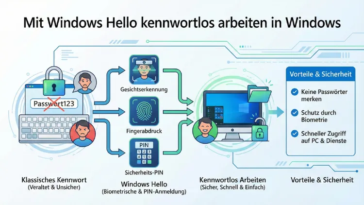 Mit Windows Hello kennwortlos arbeiten in Windows