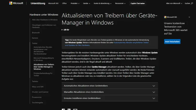 Netzwerkadaptertreiber für Windows 11 – Microsoft-Seite