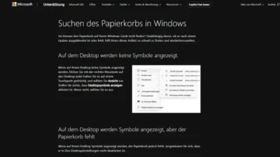 Papierkorb Windows 1110 öffnen, leeren & wiederherstellen