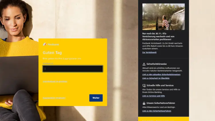 Postbank Einloggen Postbank Online-Banking Login