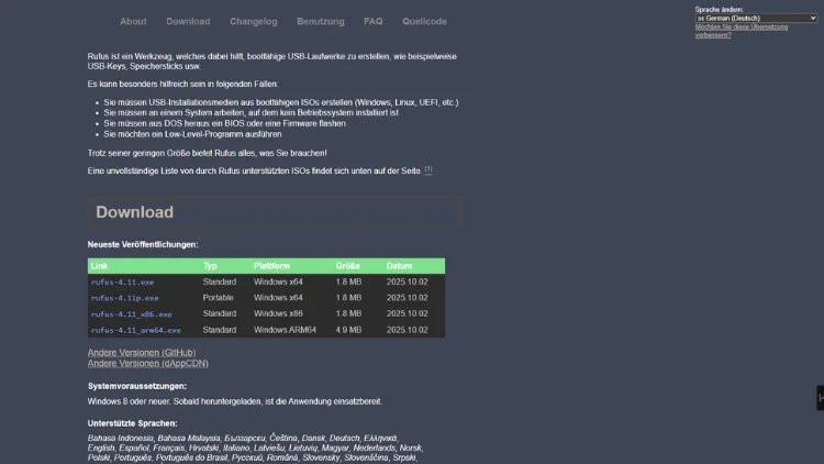 Rufus Windows 11 und 10 bootfähige USB-Laufwerke erstellen