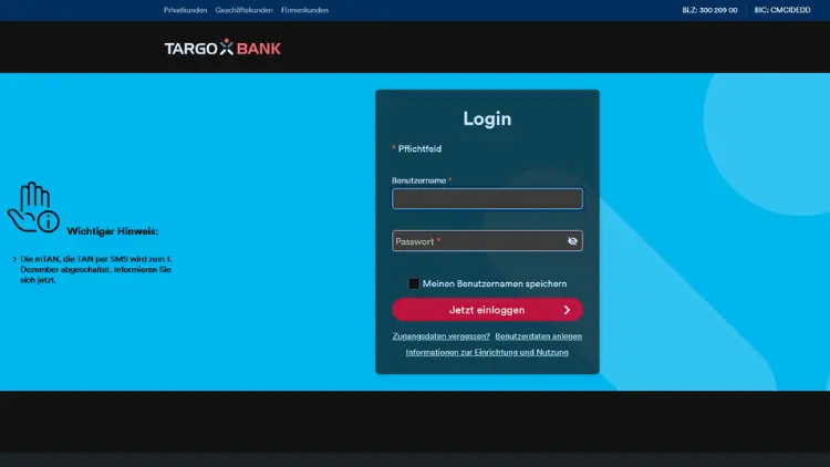 TARGOBANK Online-Banking Login Einfach und sicher anmelden