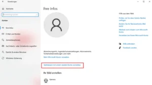 Wechsel vom lokalen zu Microsoft-Konto - Windows