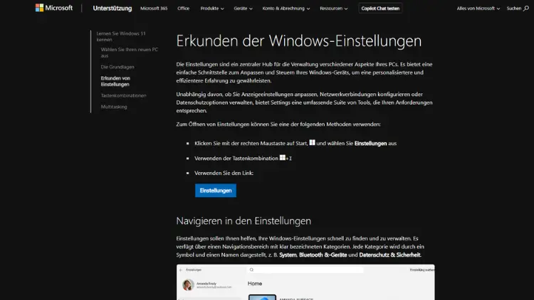 Windows 11 & 10 Einstellungen öffnen, ändern & zurücksetzten