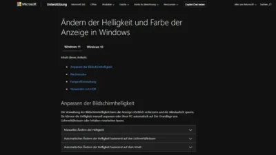 Windows 11 Display-Helligkeit automatisch einstellen