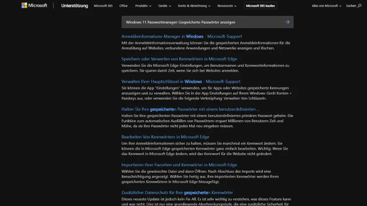 Windows 11 Passwortmanager Gespeicherte Passwörter anzeigen
