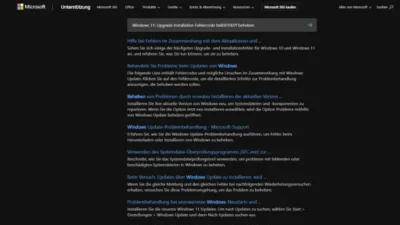 Windows 11 Upgrade Installation Fehlercode 0x8007007f beheben