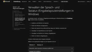 Windows 11 und 10 Einstellungen der Anzeigesprache ändern