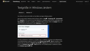 Windows 11 und 10 Text in Bildschirm größer machen