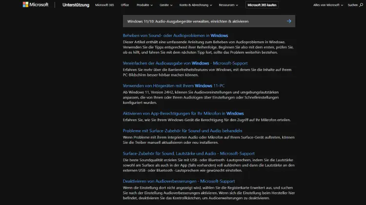 Windows 1110 Audio-Ausgabegeräte verwalten, einrichten & aktivieren