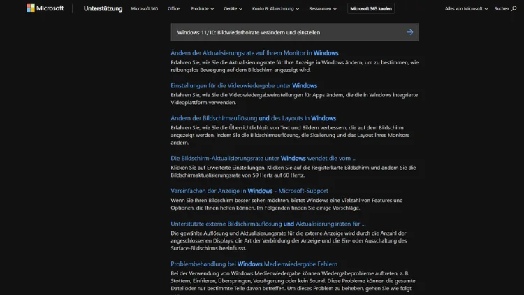 Windows 1110 Bildwiederholrate verändern und einstellen