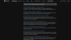 Windows 1110 CPU Temperatur anzeigen lassen & dauerhaft