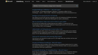 Windows 1110 CPU Temperatur anzeigen lassen & dauerhaft