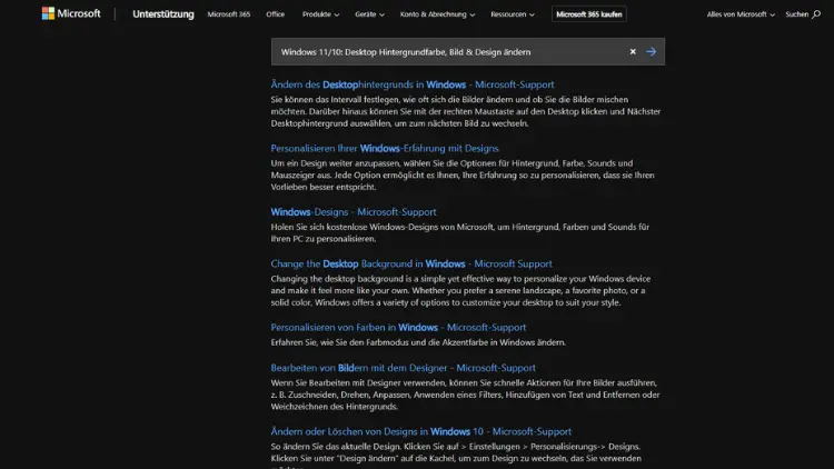 Windows 1110 Desktop Hintergrundfarbe, Bild & Design ändern
