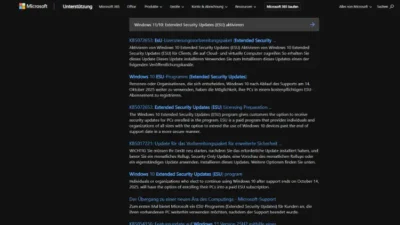 Windows 1110 Extended Security Updates (ESU) aktivieren