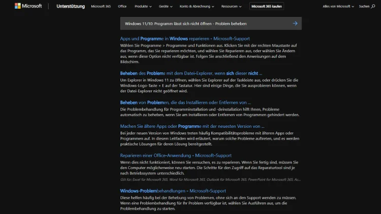 Windows 1110 Programm lässt sich nicht öffnen - Problem beheben