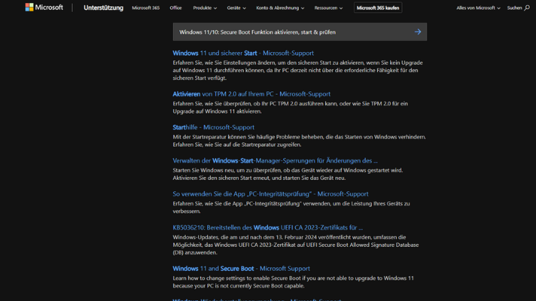 Windows 1110 Secure Boot Funktion aktivieren, start & prüfen