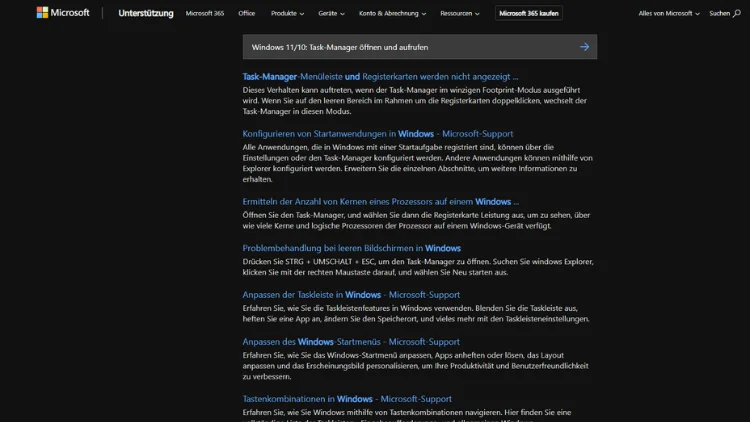 Windows 1110 Task-Manager öffnen und aufrufen