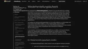 Windows 1110 Wiederherstellungslaufwerk erstellen