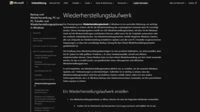 Windows 1110 Wiederherstellungslaufwerk erstellen