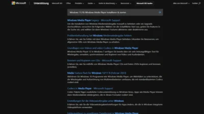 Windows 1110 Windows Media Player installieren & starten