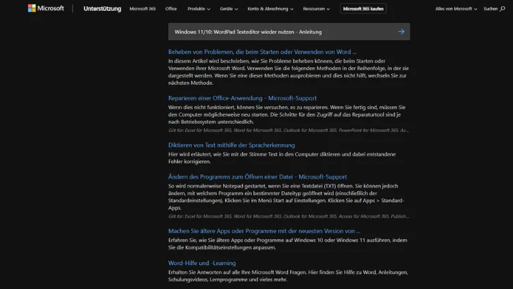 Windows 1110 WordPad Texteditor wieder nutzen - Anleitung