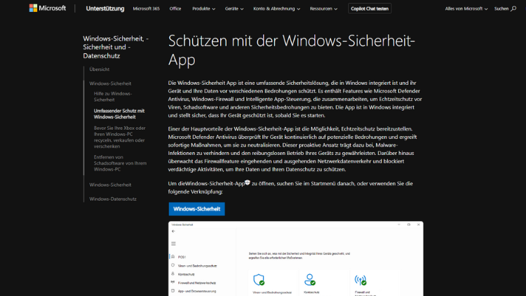 Windows Security Windows-Sicherheitscenter in Windows 1110