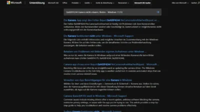 0xA00F4244 Kamera nicht erkannt, finden – Windows 1110
