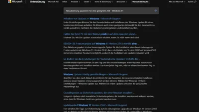 Aktualisierung pausieren für eine geeignete Zeit - Windows 11