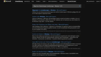 Allgemeine Dateiendungen, Erweiterungen - Windows 1110