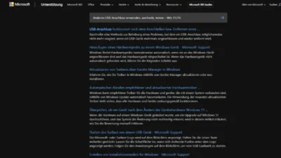 Anderen USB-Anschluss verwenden, wechseln, testen – Win 1110