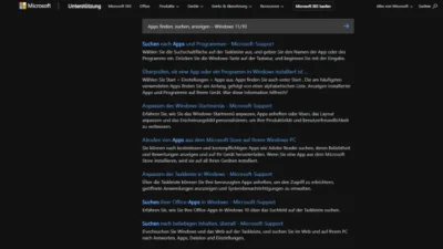 Apps finden, suchen, anzeigen – Windows 1110