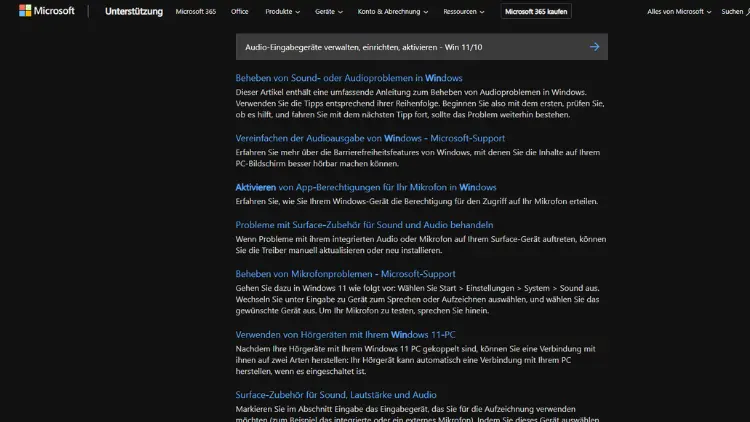 Audio-Eingabegeräte verwalten, einrichten, aktivieren - Win 1110