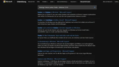 Beliebige Dateien suchen, finden – Windows 1110