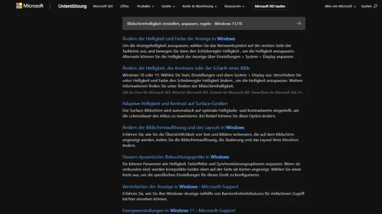 Bildschirmhelligkeit einstellen, anpassen, regeln - Windows 1110