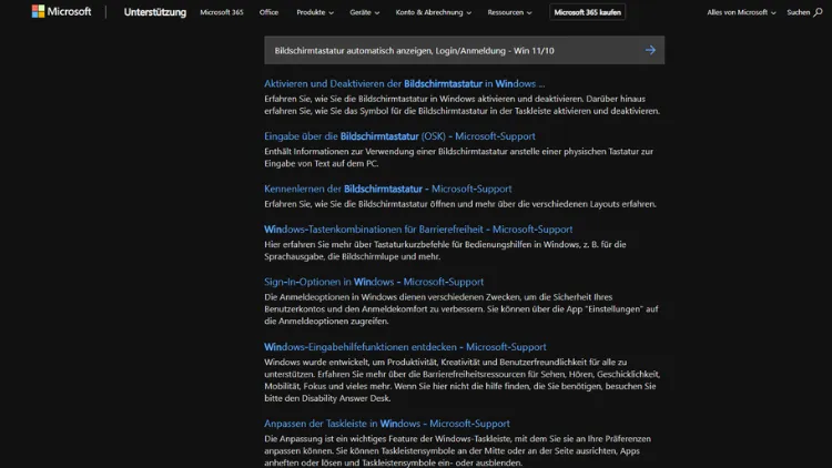 Bildschirmtastatur automatisch anzeigen, LoginAnmeldung - Win 1110