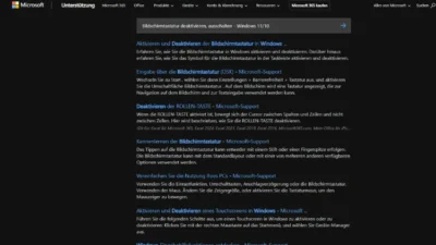 Bildschirmtastatur deaktivieren, ausschalten - Windows 1110