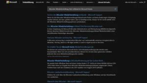 BitLocker-Wiederherstellung Kein Schlüssel im Microsoft-Konto