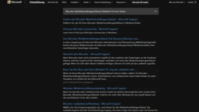 BitLocker-Wiederherstellungsschlüssel ThinkPad E16 Gen3 finden