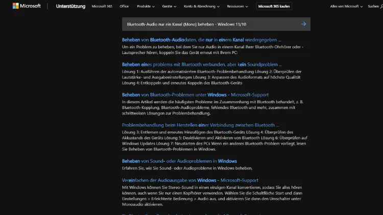 Bluetooth-Audio nur ein Kanal (Mono) beheben - Windows 1110