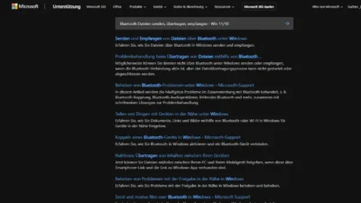 Bluetooth Dateien senden, übertragen, empfangen - Win 1110