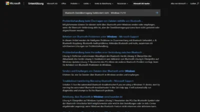 Bluetooth-Dateiübertragung funktioniert nicht - Windows 1110