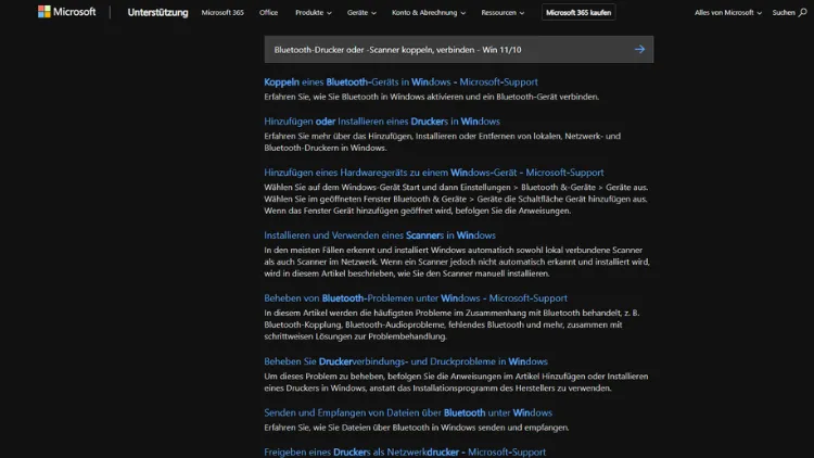 Bluetooth-Drucker oder -Scanner koppeln, verbinden - Win 1110